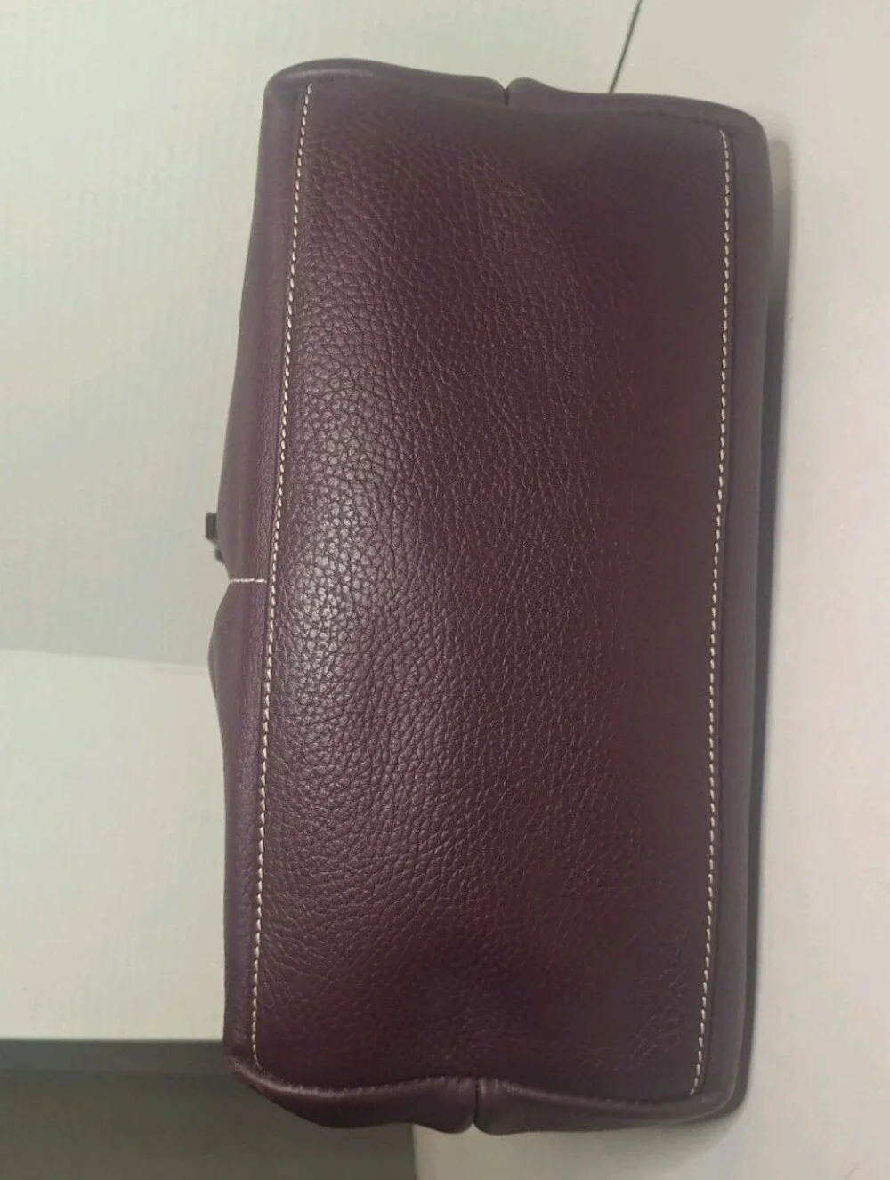 Dooney & Bourke Dillen Double Pocket Satchel Large Handbag Purse Purple Plum
